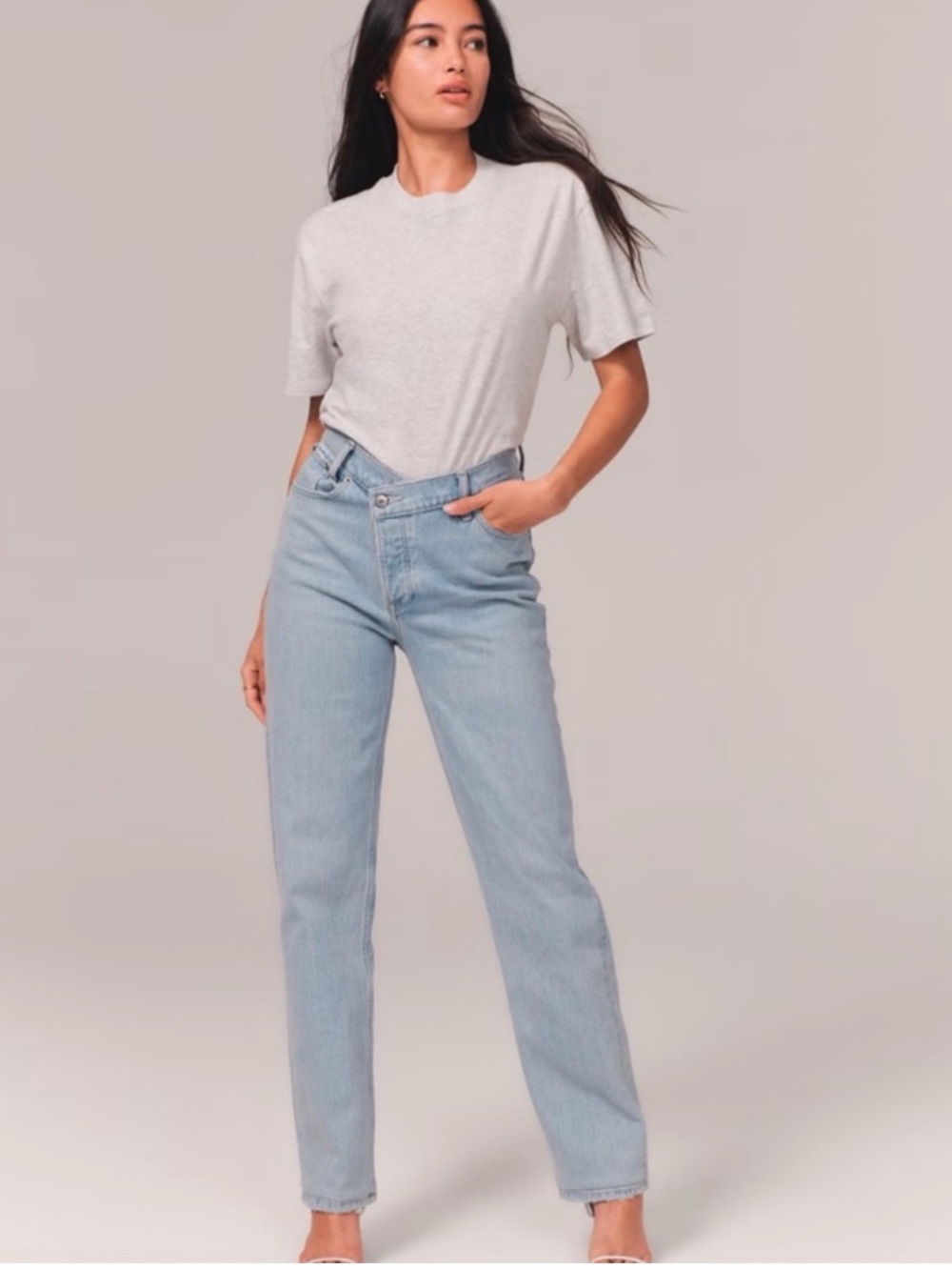 Abercrombie & Fitch Light Blue High-Rise Straight Jeans
